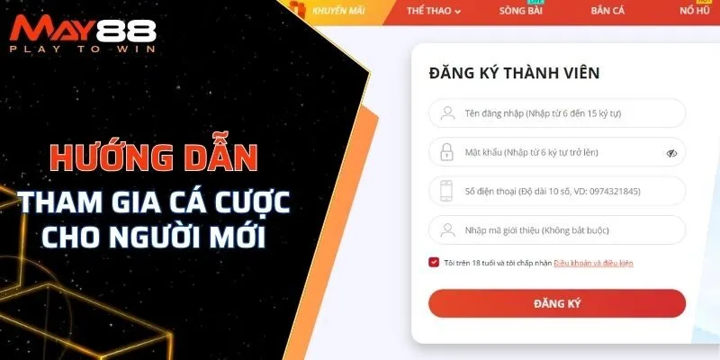 Hướng dẫn tham gia cá cược cho người mới tại nhà cái MAY88